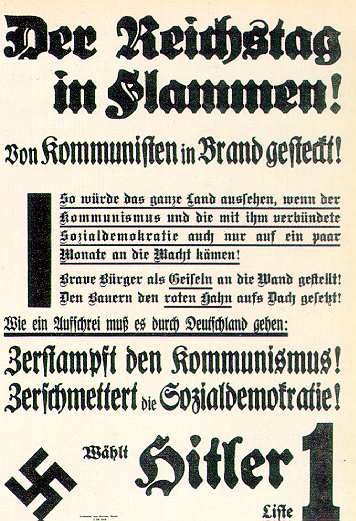 Proklamation der NSDAP zum Reichstagsbrand am 27. Februar 1933