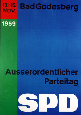 Plakat zum Auerordentlichen Parteitag der SPD in Bad Godesberg vom 13. bis 15. November 1959