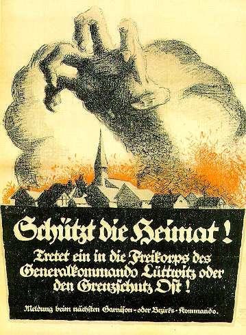 Werbeplakat des Freikorps Lttwitz